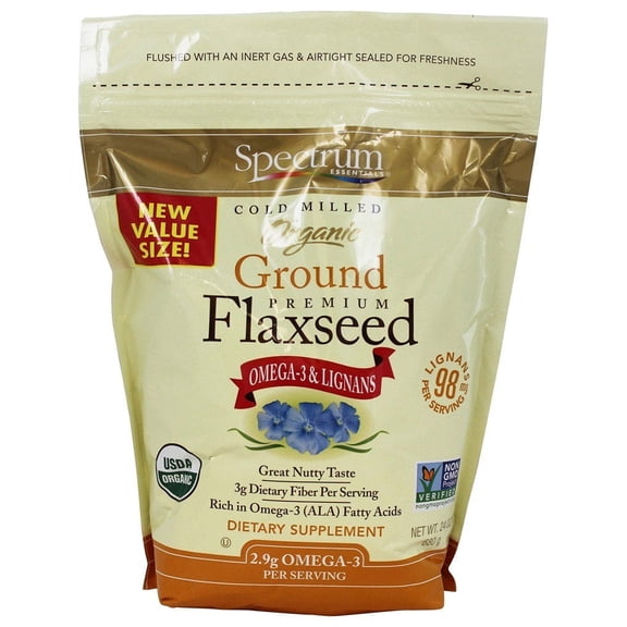 Spectrum Essentials - Organic Ground Premium Flaxseed - 24 oz(pack of 2)