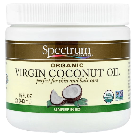Spectrum Organic Coconut Oil, Unrefined, 15 Oz