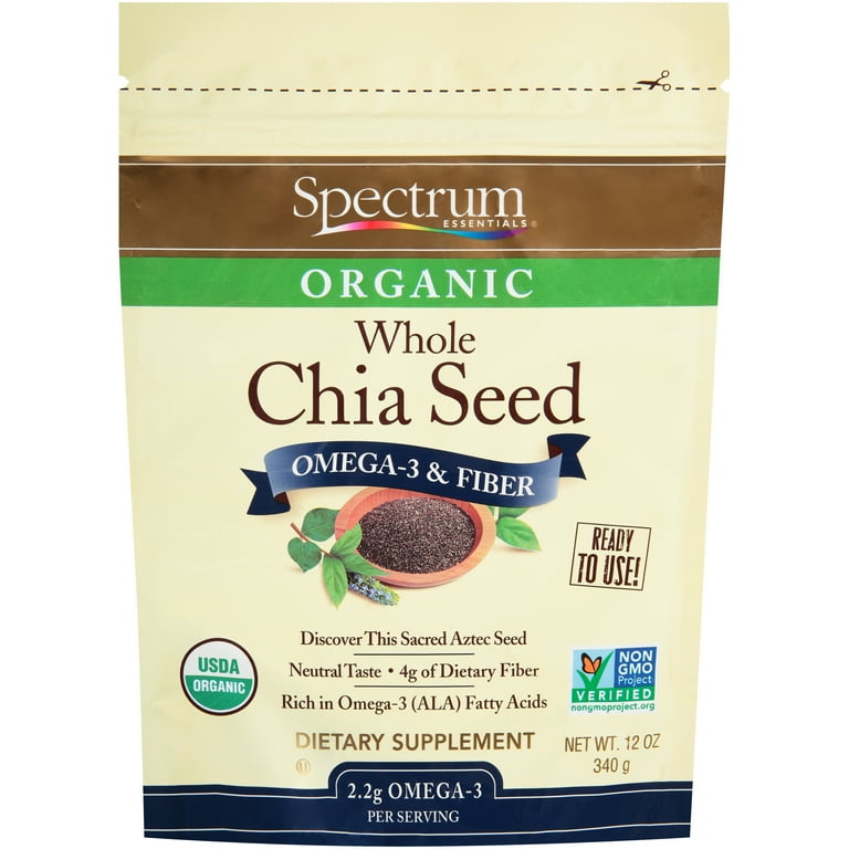 Spectrum Essentials Organic Whole Chia Seed Omega 3 Fiber