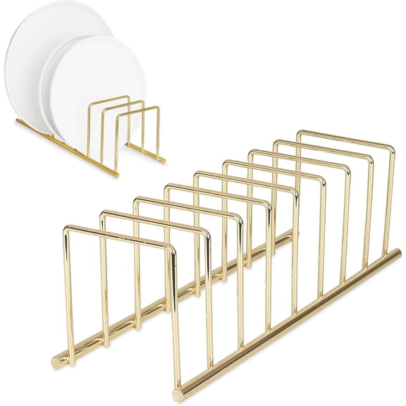 Spectrum Euro Kitchen Organizer (Gold) - Dish Drying Rack for Kitchen Counter, Space-Saving Dish Rack Holder, Drainer for Pots & Pans, Plates, Cutting Boards, Serving Trays & Lids