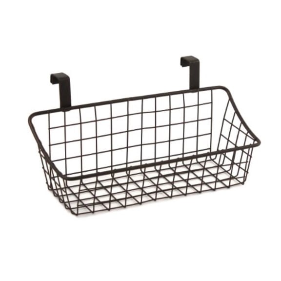 spectrum diversified grid storage basket, over the cabinet door, small, bronze