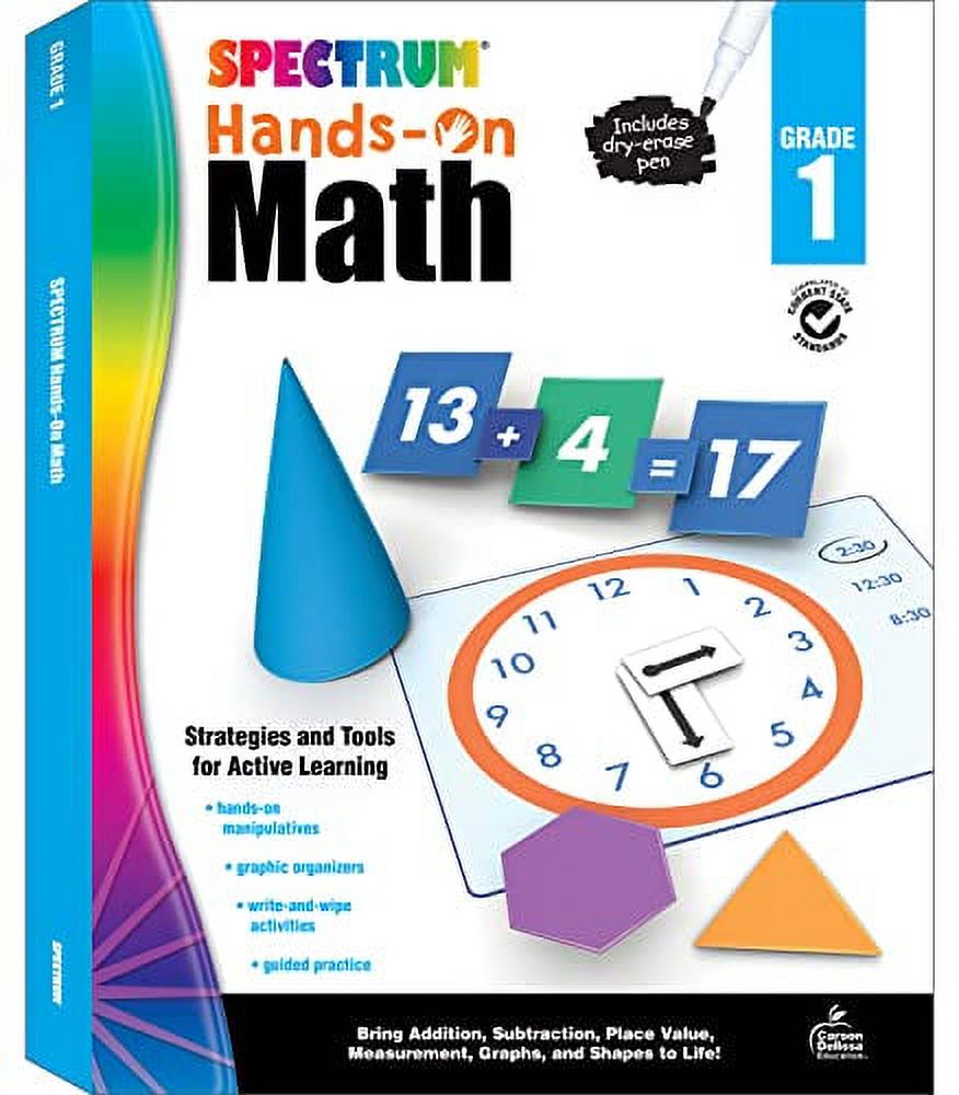 Spectrum HandsOn 1st Grade Math Workbooks, Dry Erase Addition