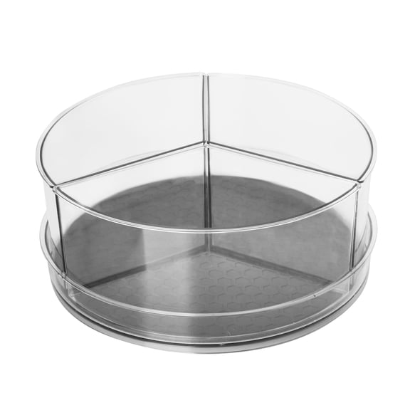 Spectrum HEXA Large Lazy Susan with 3 Removable Bins, 11 in W x 4.5 in H, Charcoal