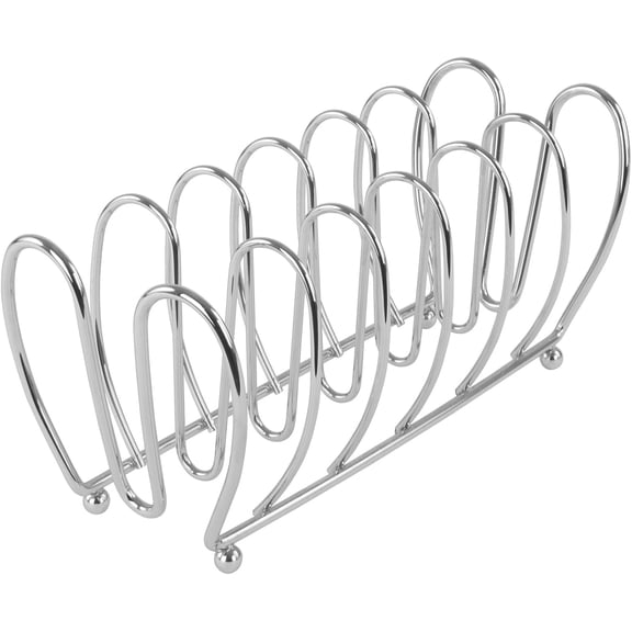 Spectrum Kitchen Cabinet Organizer Rack for Pots Pans and Lids Chrome Metal Holder for Cutting Boards Cookie Sheets and Bakeware Storage 7 Slots Cabinet Shelf Rack