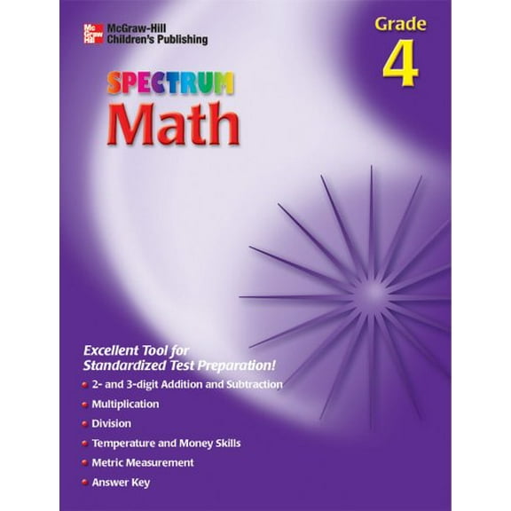 Pre-Owned Spectrum Math, Grade 4, 9781561899043, 1561899046, Paperback, Workbook edition