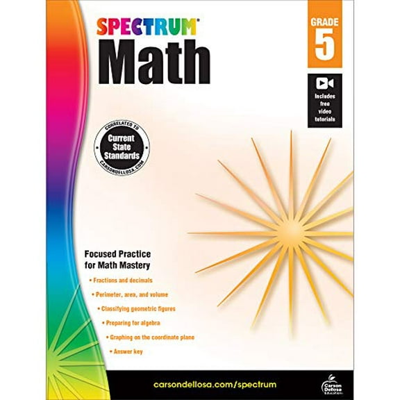 Pre-Owned Spectrum Math Workbook, Grade 5: Volume 6 (Paperback) 1483808734 9781483808734