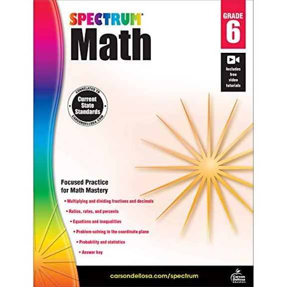 Pre-Owned Spectrum Math Workbook, Grade 6: Volume 7 (Paperback) 1483808742 9781483808741