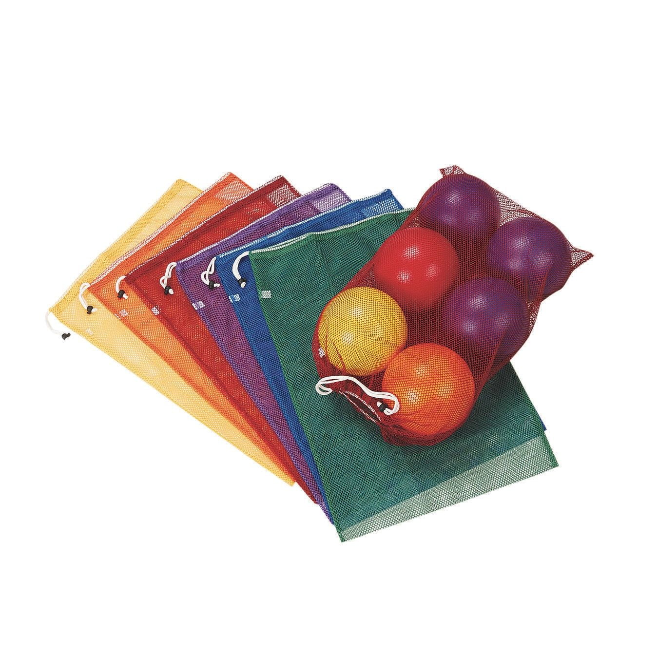 Spectrum™ Medium Drawstring Mesh Storage Bags, 30” x 20” (Set of 6)