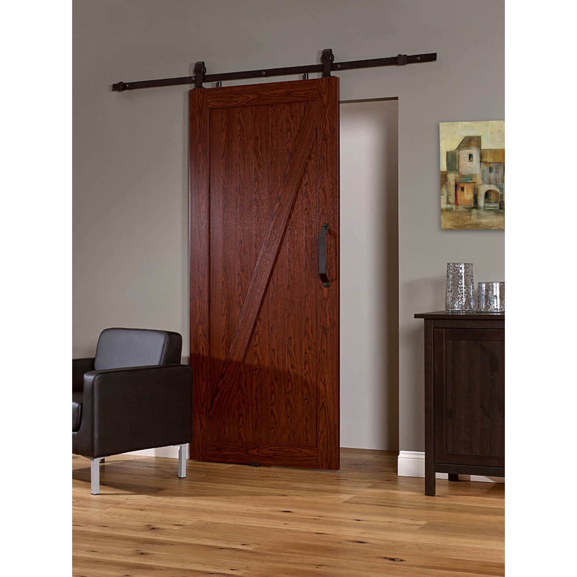 Millbrooke 36" x 84" Cherry PVC Z-Style Barn Door Kit