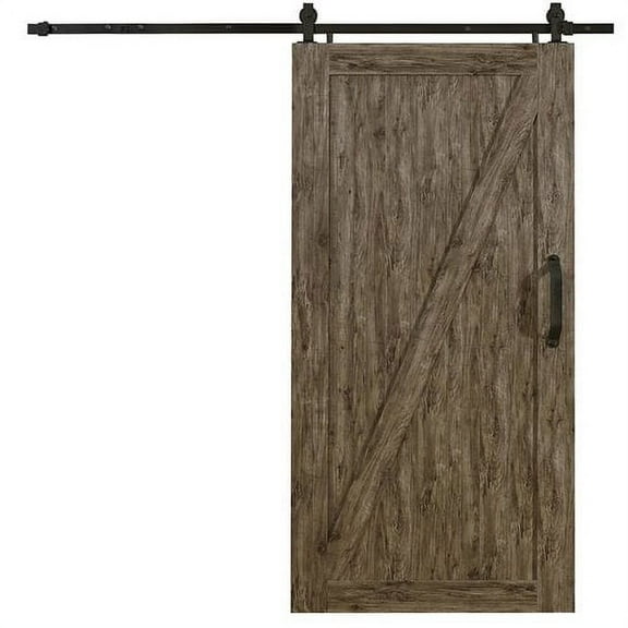 Spectrum Millbrooke PVC Barn Door Z-Style Kit Size 42"wide x 84"high Weathered Grey Color