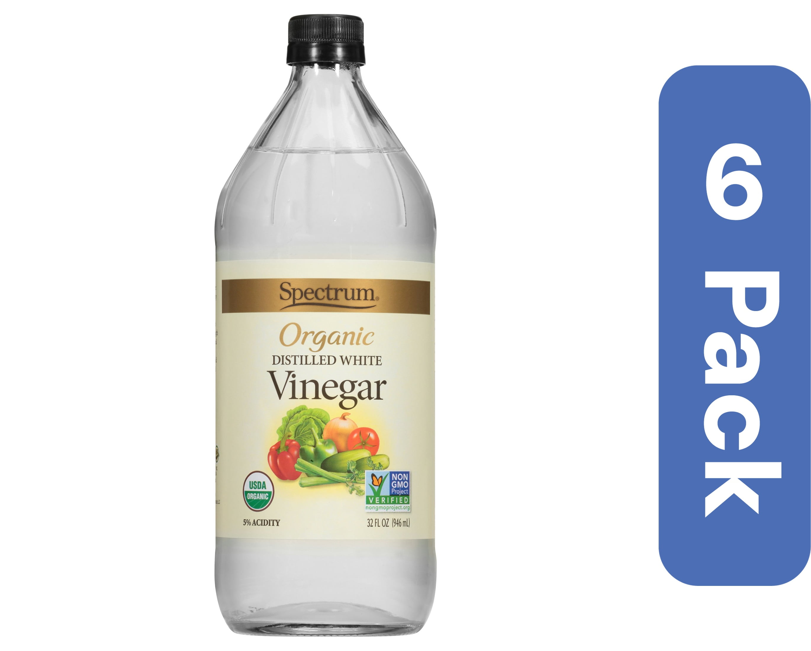 Spectrum Naturals Distilled White Vinegar Organic 32 oz (Pack Of 6)