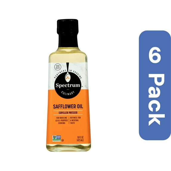 Spectrum Naturals High Oleic Refined Safflower Oil 16 oz (Pack Of 6)