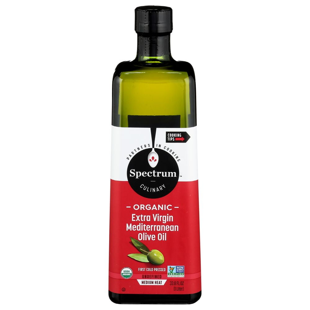 Spectrum Naturals Organic Mediterranean Extra Virgin Olive Oil, 33.8 Ounce -- 6 per Case.