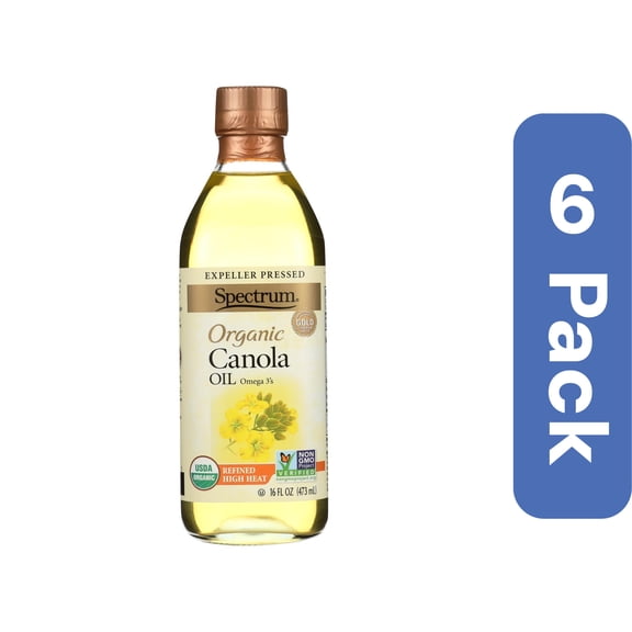 Spectrum Naturals Organic Refined Canola Oil 16 oz (Pack Of 6)