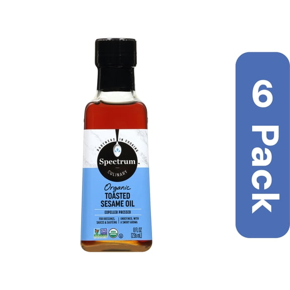 Spectrum Naturals Organic Toasted Sesame Oil 8 fl oz (Pack Of 6)