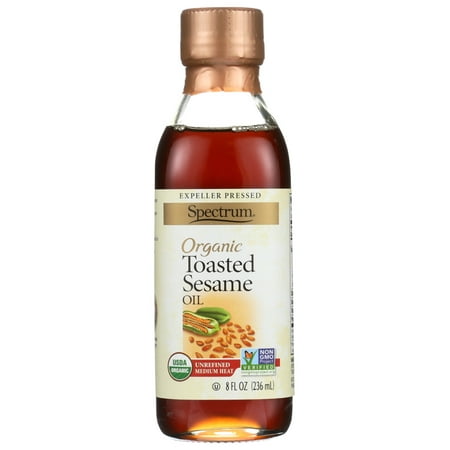 Spectrum Naturals Organic Unrefined Toasted Sesame Oil, 8 Ounce -- 6 per case.