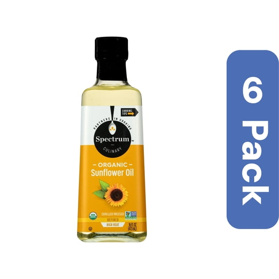 Spectrum Naturals Semi-Refined Sunflower Oil 16 fl oz (Pack Of 6)