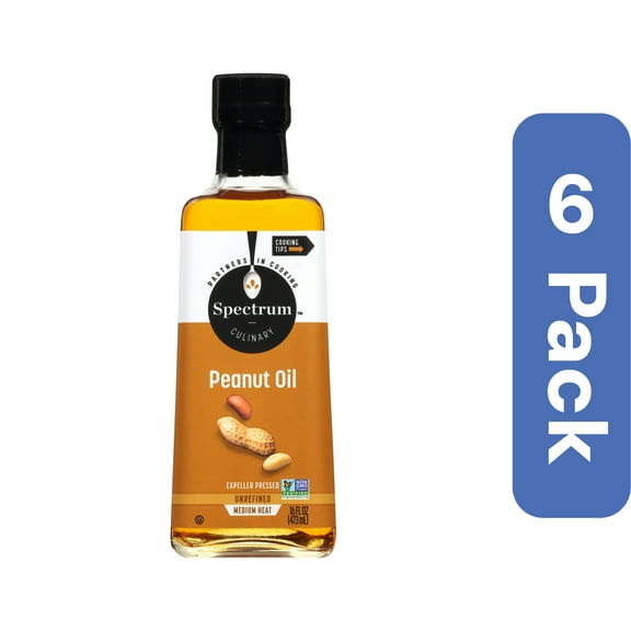 Spectrum Naturals Unrefined Peanut Oil 16 fl oz (Pack Of 6)