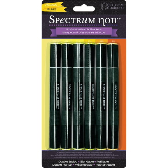 Spectrum Noir Alcohol Markers 6/Pkg Yellows