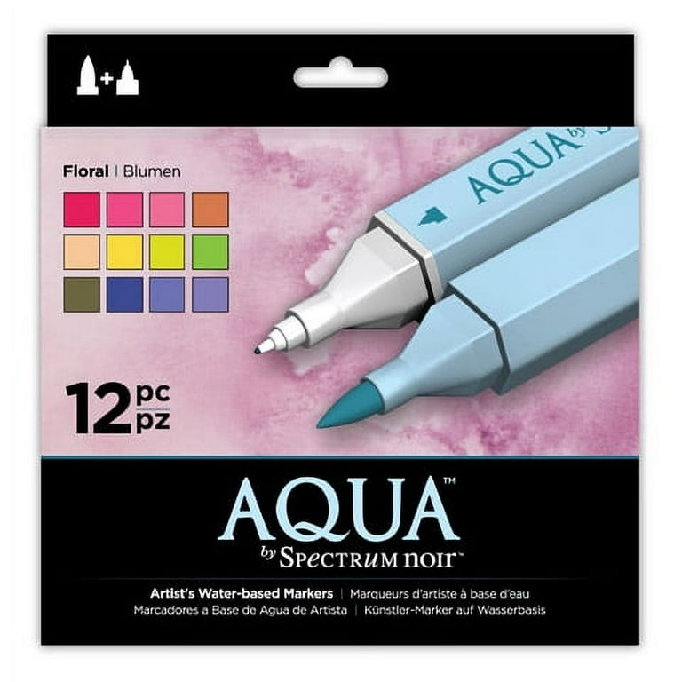Spectrum Noir Aqua Watercolor Markers: Floral, 12 Pack 