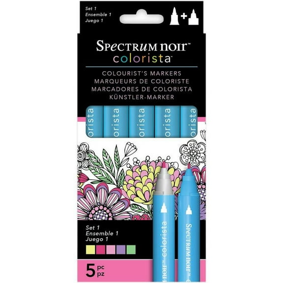 Spectrum Noir Colorista Markers 5/pkg-daffodil/rose Red/purple/orchid/leaf