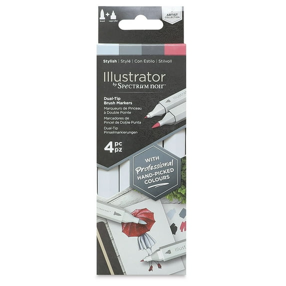 Spectrum Noir Illustrator Markers - Stylish Colors, Set of 4