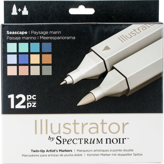 Spectrum Noir Illustrator Twin Tip Markers 12/Pkg-Seascape