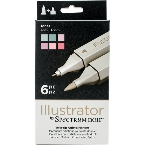 Spectrum Noir Illustrator Twin Tip Markers 6/Pkg-Tones