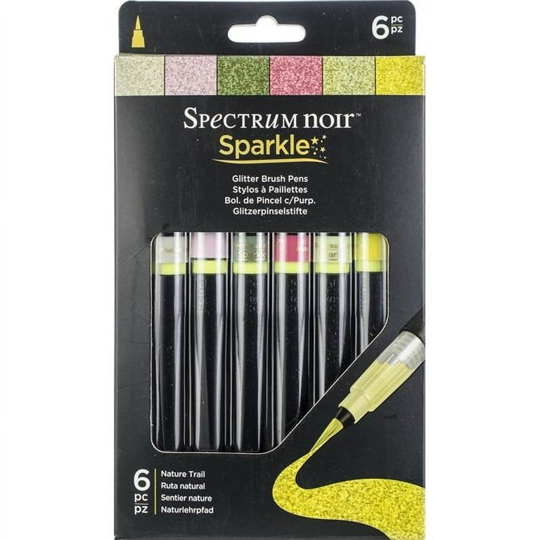 Spectrum Noir Sparkle Glitter Brush Pens 6/Pkg-Nature Trail - Main Image
