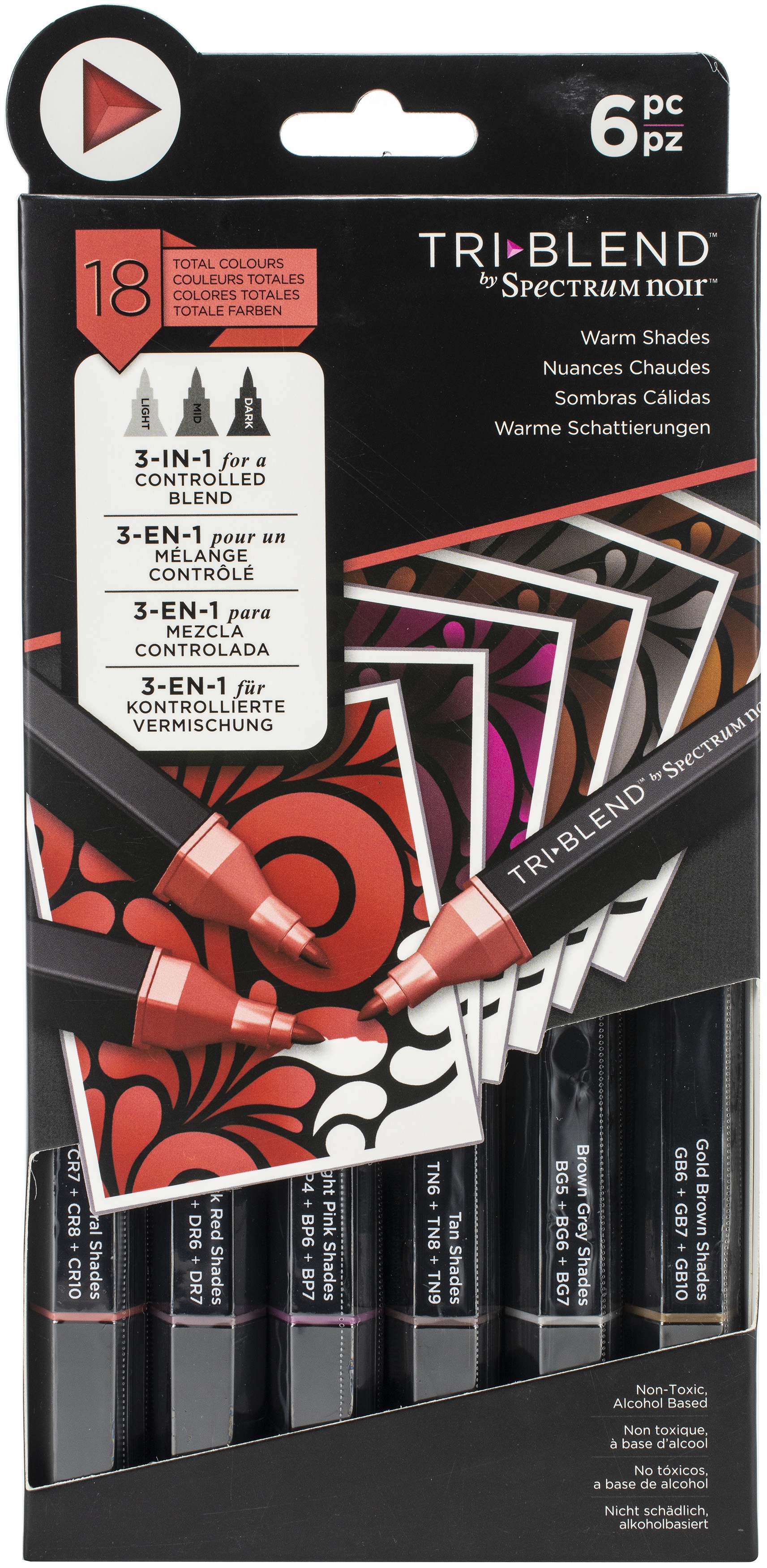 Spectrum Noir Triblend Markers 6/PkgMuted Blends