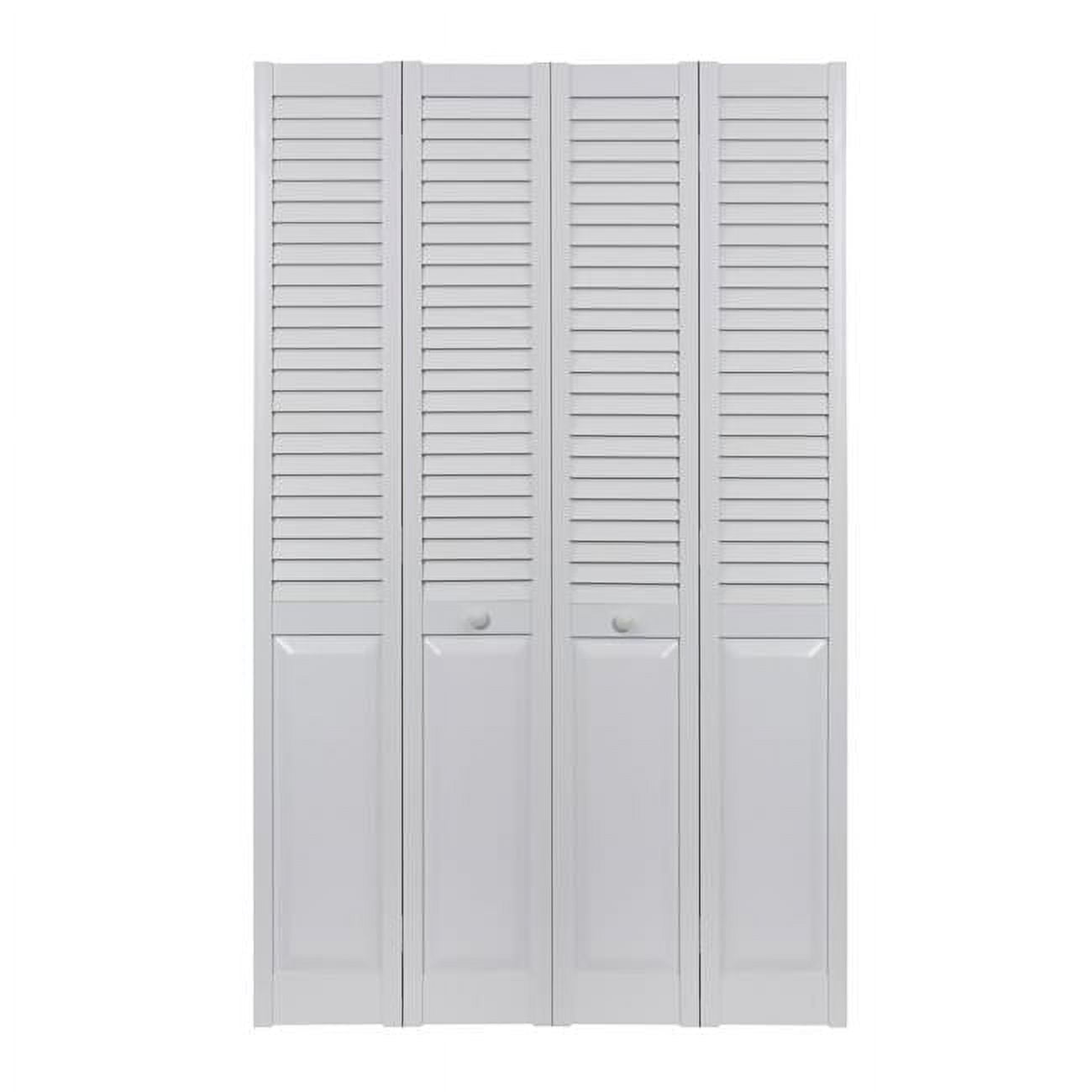 Traditional Louver/Louver Golden Oak Stained Bi-fold Door