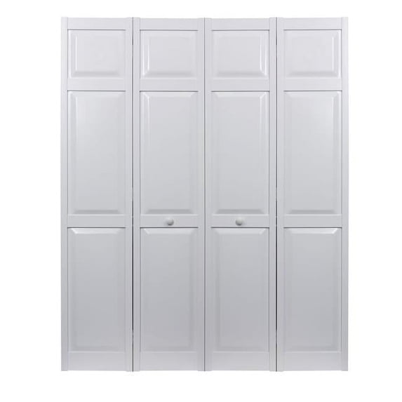 Spectrum SEAPP64 64 x 80 in. Seabrooke PVC Raised Panel Bifold Door, White