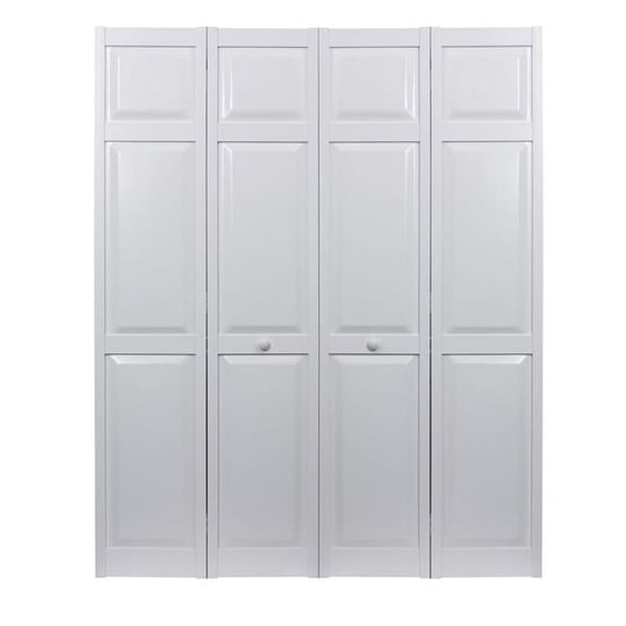 Spectrum SEAPP64 64 x 80 in. Seabrooke PVC Raised Panel Bifold Door, White