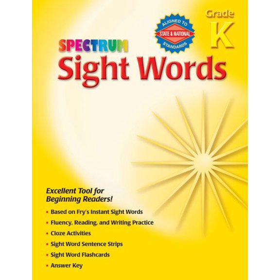 Pre-Owned Sight Words, Grade K (Spectrum) (Paperback) 0769666809 9780769666808