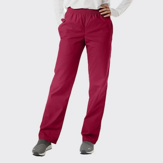 Spectrum Soft Scrub Pants - Elastic Waist Pants for Unisex - Wine - 3X(3" Tall)