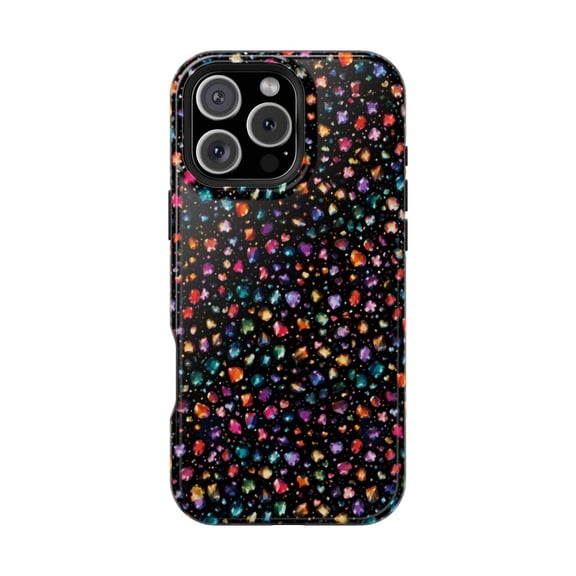 Spectrum Storm Magnetic Tough Phone Case, Rainbow Abstract Dual Layer Protective Cover Compatible with iPhone 13 Pro