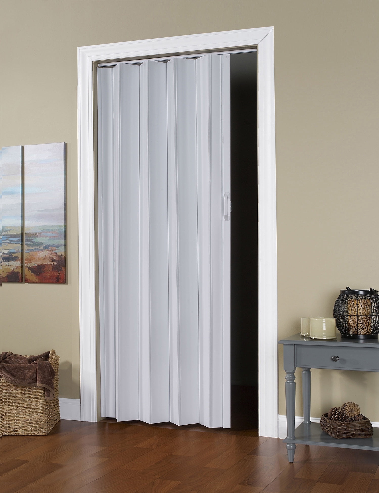 Spectrum Via Vinyl Folding Door fits 48"wide x 96"high Accordion Folding Door White