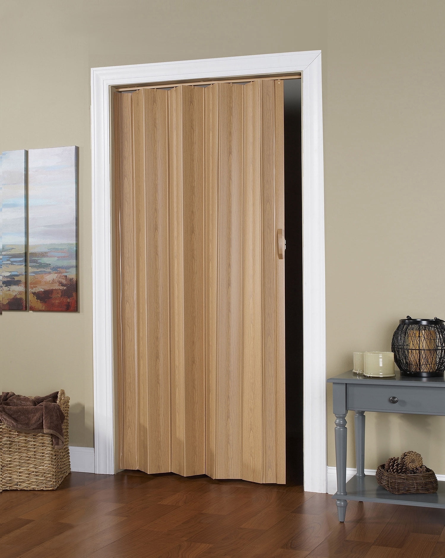 Spectrum Via Vinyl Folding Door fits 48"wide x 80"high Accordion Folding Door Oak