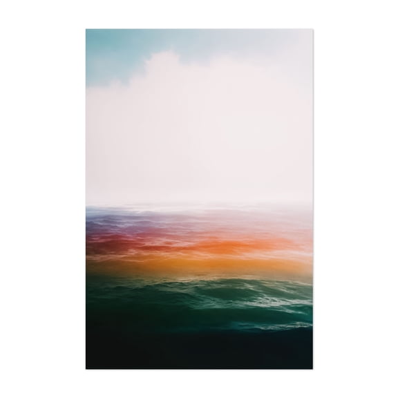 Spectrum Waves - Photography Abstract Ocean Seascape Minimalist Waves Sunset Unframed Wall Art Print 32 x 48 inches