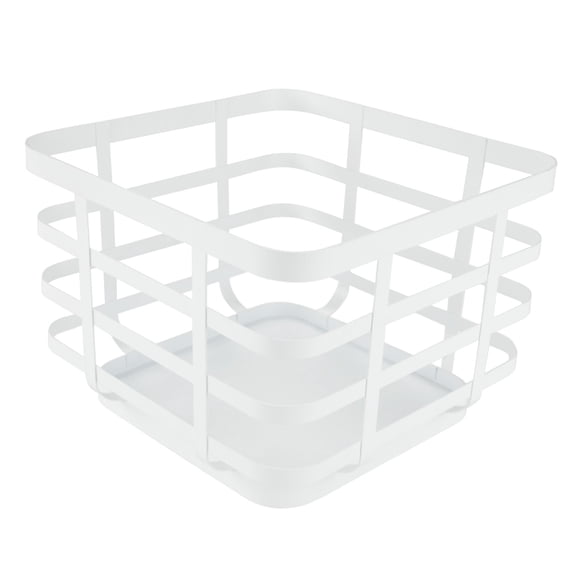 Spectrum Hudson Scandinavian Fruit Basket for Kitchen Counter Steel Wire, White