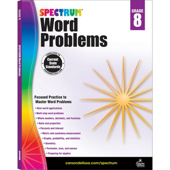 Pre-Owned Spectrum Word Problems, Grade 8 Paperback