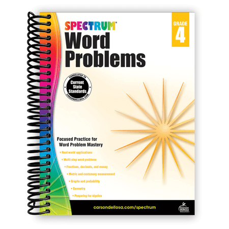 Spectrum Word Problems Math Workbooks (4th Grade) (Spiral Bound)