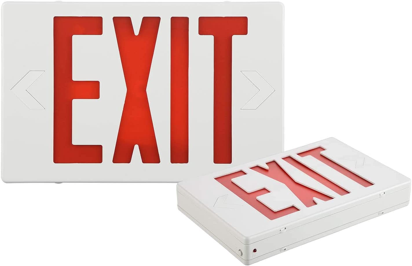 Spectsun 2 Packs Red Exit Sign with Emergency Lights, LED Emergency ...