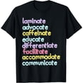 thumbnail image 1 of Sped Caffeinate Advocate Laminate Educate Teacher T-Shirt, 1 of 4