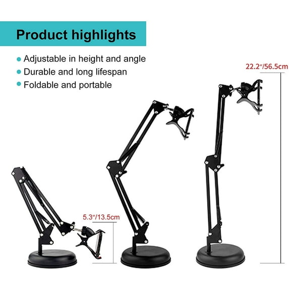 Spedal TR02 1/4" Thread Devices Boom Arm Webcam Stand/Gopro Mount/Phone Holder