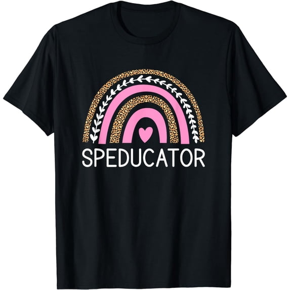 Speducation Special Education Teacher SPED Rainbow Leopard T-Shirt