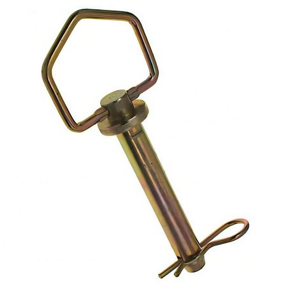 SpeeCo S071042C0 Hitch Pin, 7/8 in Dia Pin, 7-3/4 in L, 6-1/4 in L Usable, 2 Grade, Steel, Yellow Zi