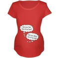 thumbnail image 1 of Speech Bubble Arguing Twins Maternity Soft T Shirt Red 2XL, 1 of 1