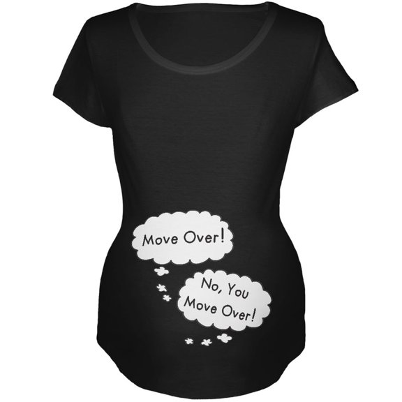 Speech Bubble Arguing Twins Move Over Black Maternity Soft T-Shirt - Medium