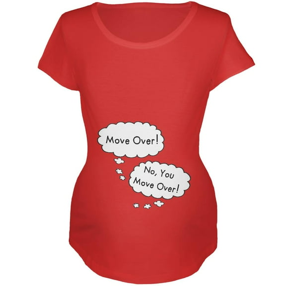 Speech Bubble Arguing Twins Move Over Maternity Soft T Shirt Red 2XL